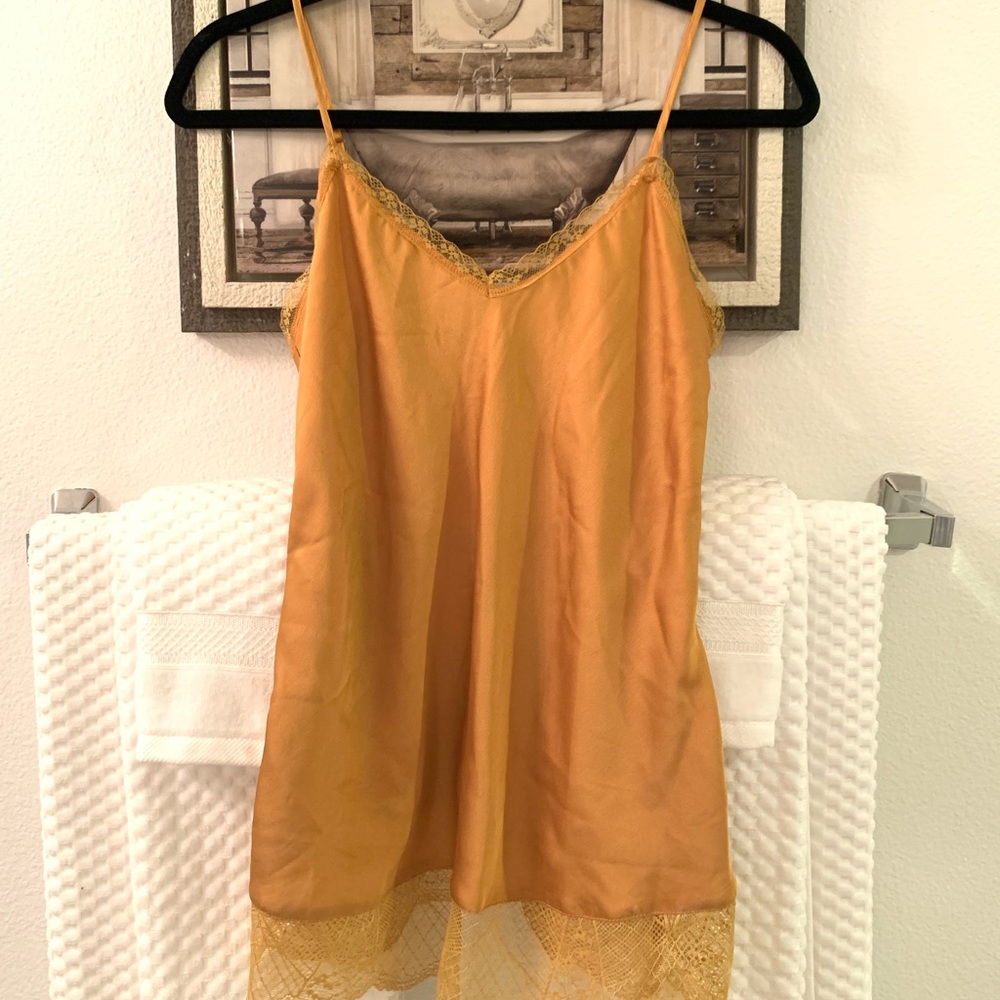 Silky mustard tank top